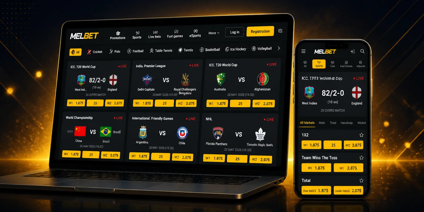 Melbet mobile app compared to the desktop website interface